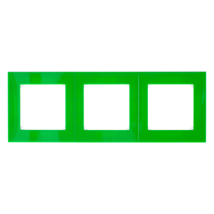 Рамка 3 поста ABB LEVIT, зеленый // дымчатый черный, 2CHH015030A6067
