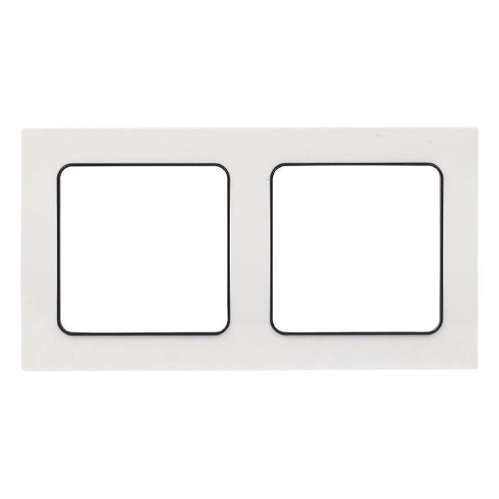 Двойная рамка Стокгольм белый с линией цвета черн. PROxima EKF EXM-G-305-10