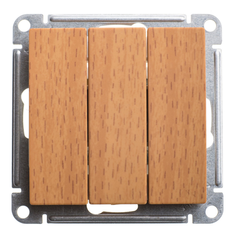 Трехклавишный выключатель Schneider Electric W59, бук, VS0510-351-8-86