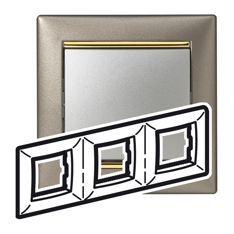 Рамка 3п гор Титан/Зол VLN