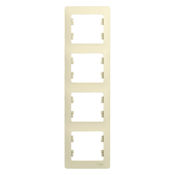 Рамка 4 поста Schneider Electric GLOSSA, вертикальная, бежевый, GSL000208