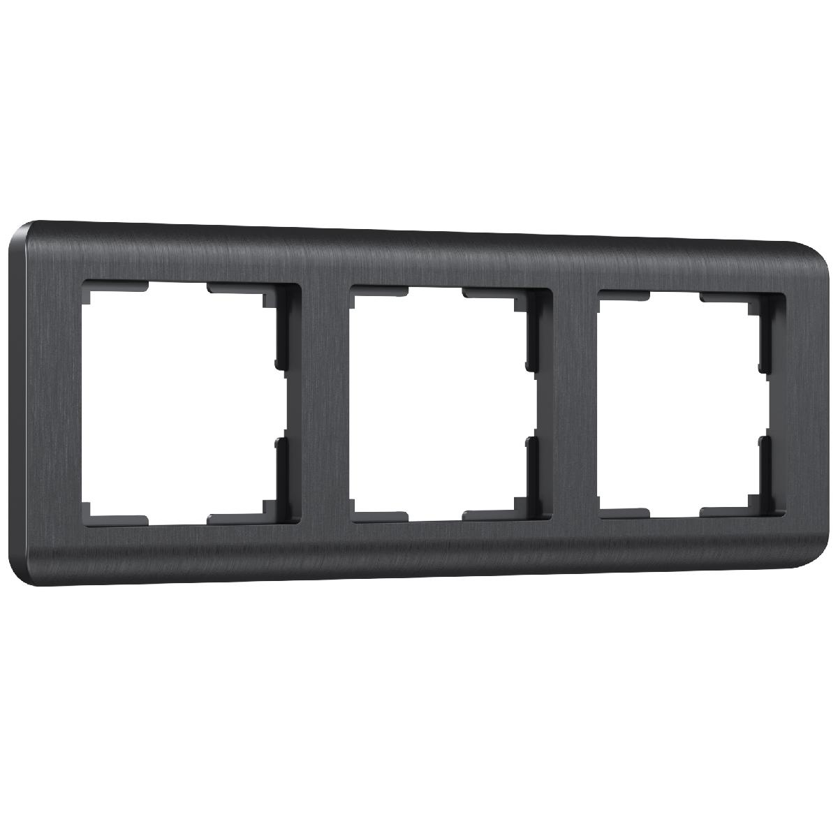 Рамка из поликарбоната на 3 поста Stream графит W0032104