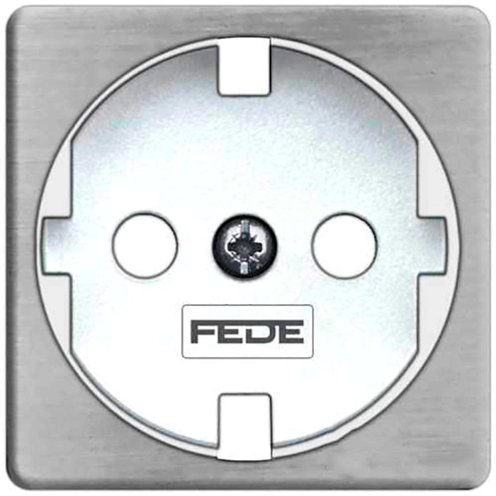 Накладка на розетку FEDE коллекции FEDE, скрытый монтаж, с заземлением, nickel satin//белый, FD04314NS