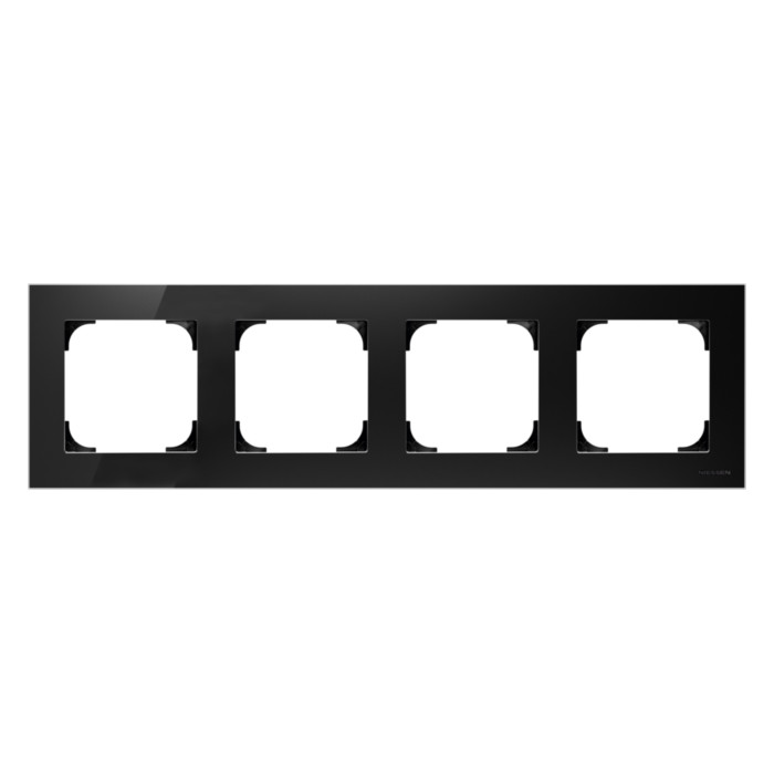 Рамка 4 поста ABB SKY, черное стекло, 2CLA857400A3101
