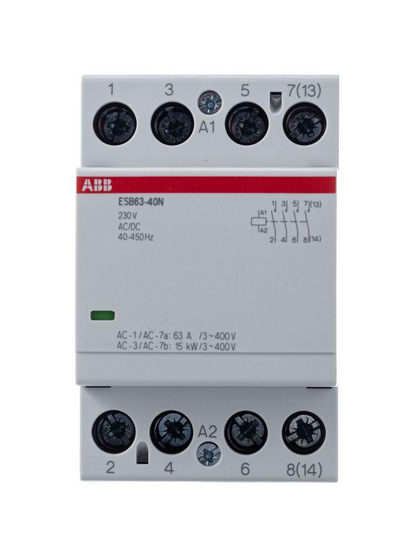 Контактор ABB модульный ESB63-40N-06 (63А АС-1 4НО) катушка 230В AC/DC 1SAE351111R0640