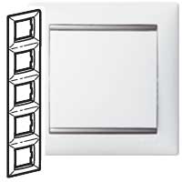 Рамка 5п вер Бел/Хром Valena