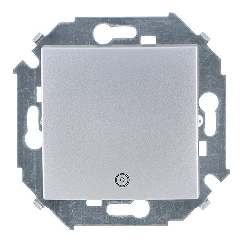Выключатель одноклавишный кнопочный Simon SIMON 15, 4000 Вт, алюминий, 1591150-033