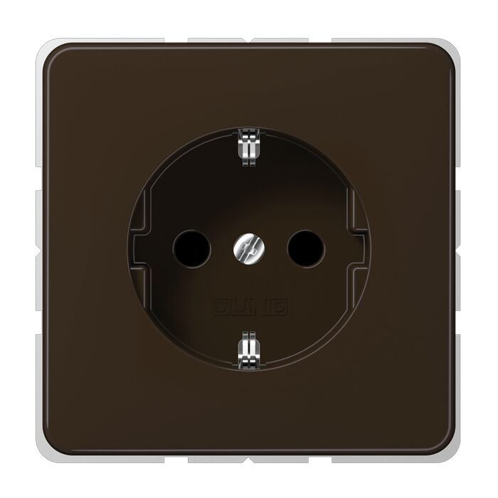 Розетка Jung CD 500, скрытый монтаж, с заземлением, коричневый, CD521BR