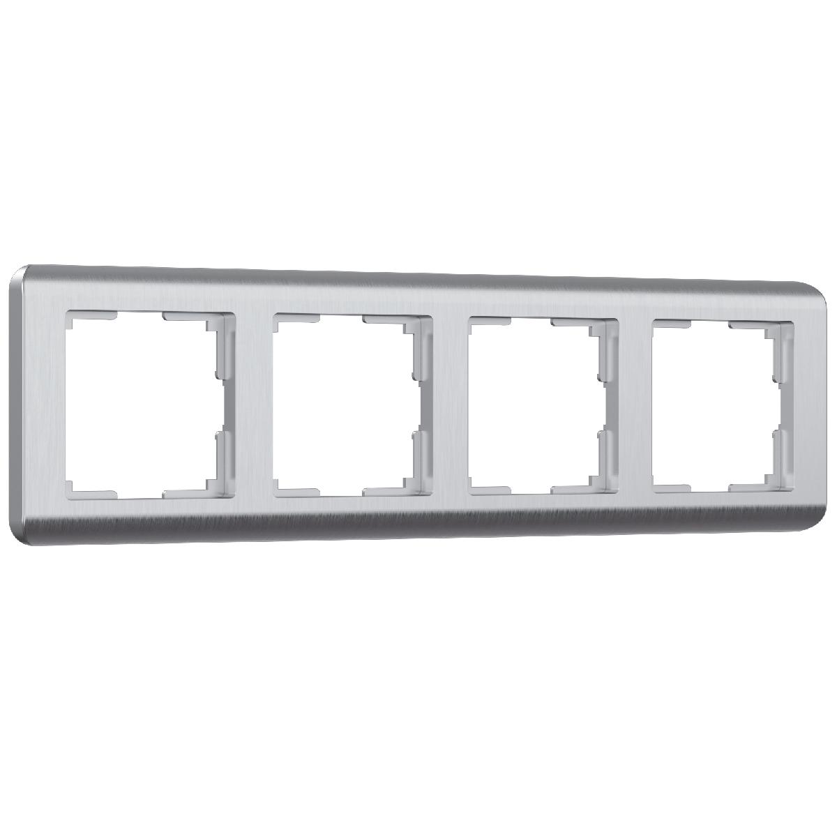 Рамка из поликарбоната на 4 поста Stream серебряный W0042106