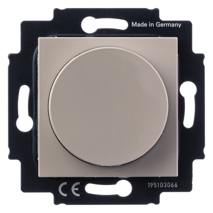 Светорегулятор поворотно-нажимной ABB LEVIT, 600 Вт, кофе макиато // белый, 2CHH942247A6018