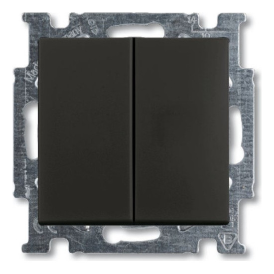 Выключатель двухклавишный ABB BASIC 55, château-black, 2CKA001012A2177