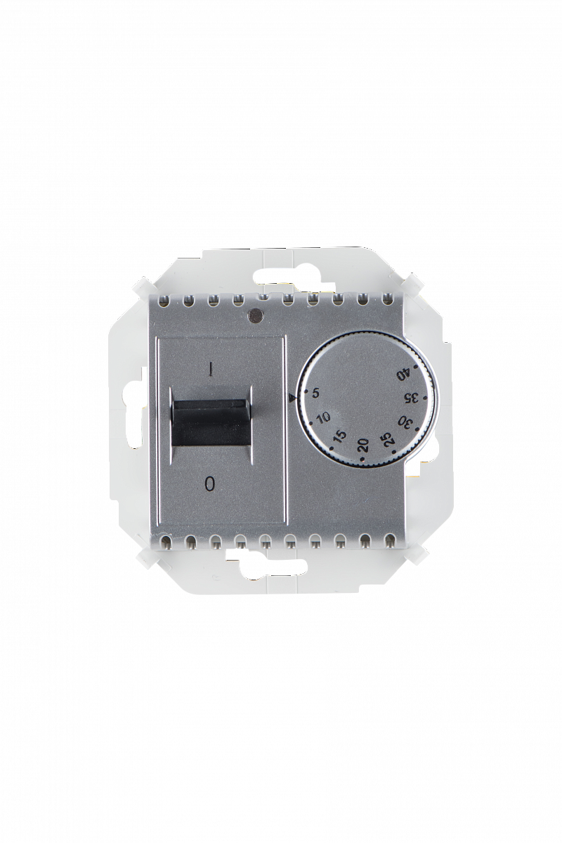 Терморегулятор для теплого пола Simon SIMON 15, с выносным датчиком, алюминий, 1591775-033