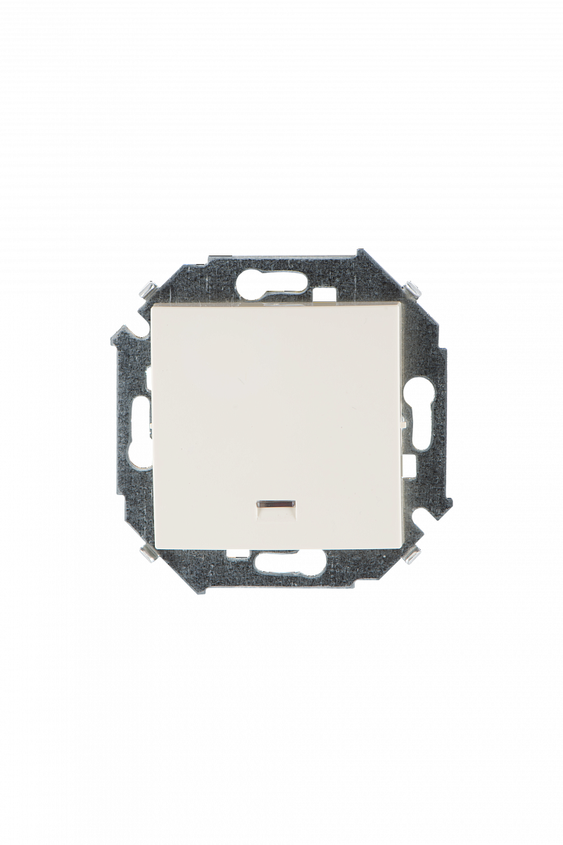 Выключатель одноклавишный кнопочный Simon SIMON 15 с подсветкой, 4000 Вт, слоновая кость, 1591160-031
