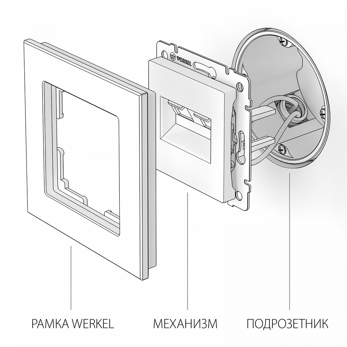 Розетка двойная Ethernet RJ-45 белая W1181101