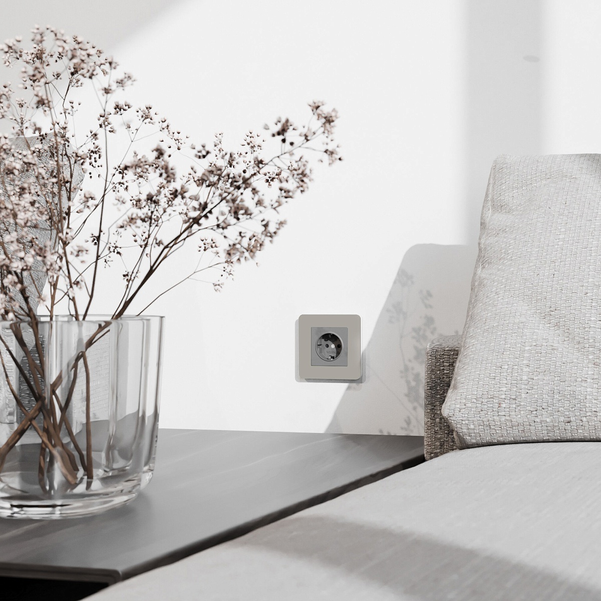 Рамка из поликарбоната на 1 пост Split дымчатый/белый, soft-touch W0013067