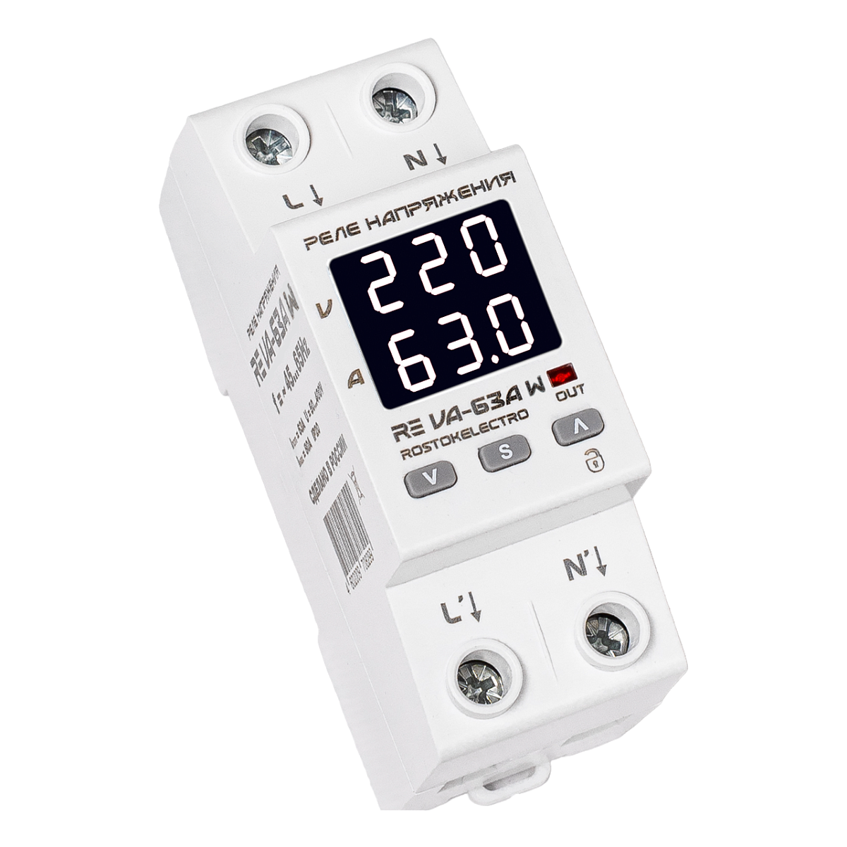 Реле напряжения RE VA-63A W RostokElectro