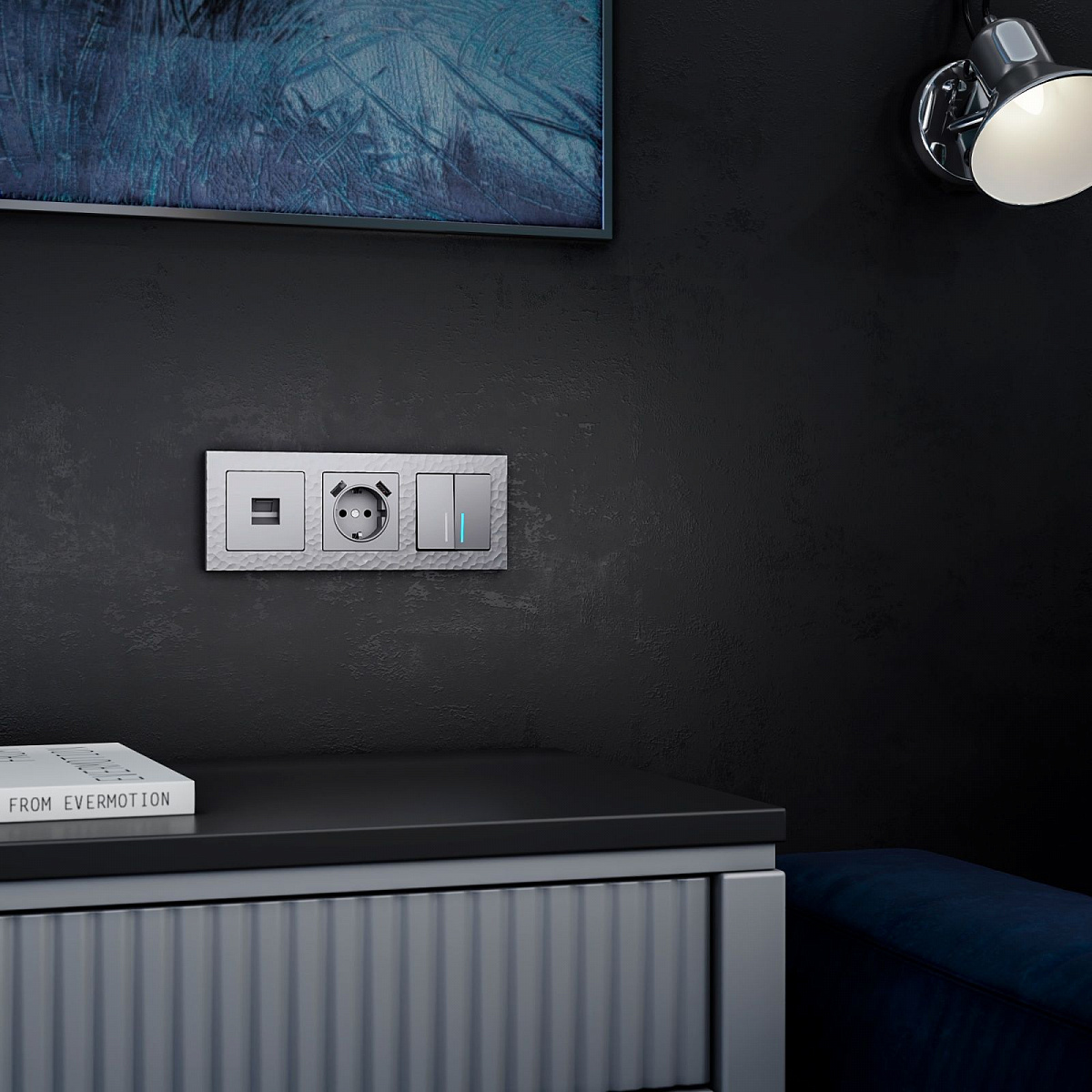 Рамка из поликарбоната на 3 поста Hammer серебряный W0032406