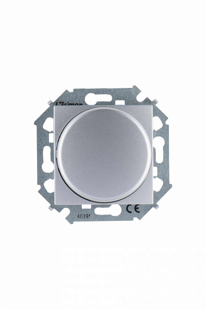 Светорегулятор-переключатель поворотный Simon SIMON 15, 500 Вт, алюминий, 1591790-033