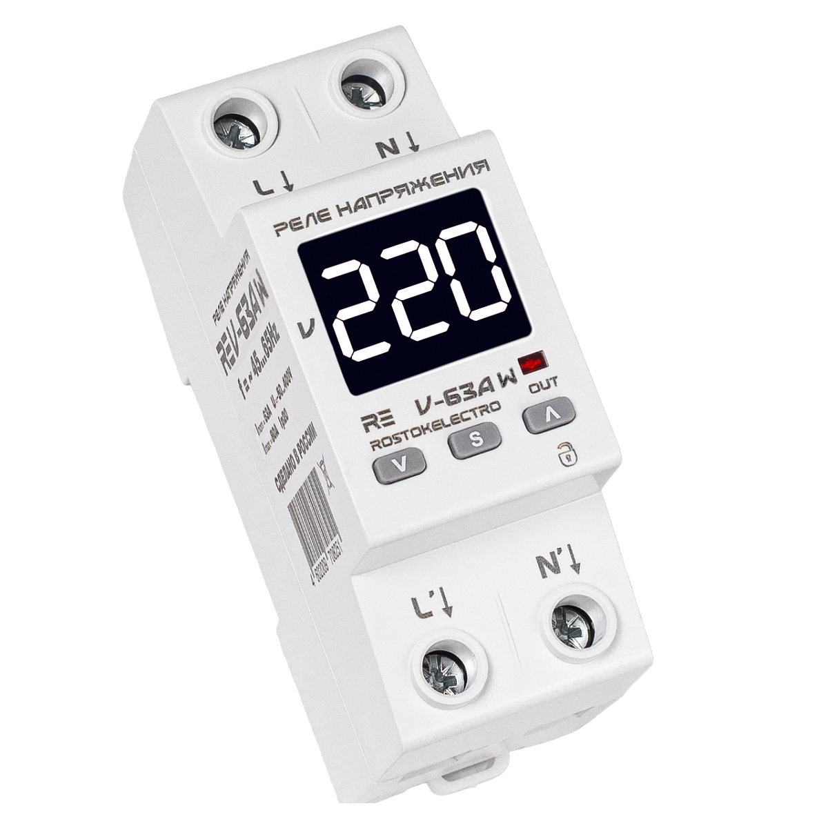 Реле напряжения RE V-63A W RostokElectro                                         