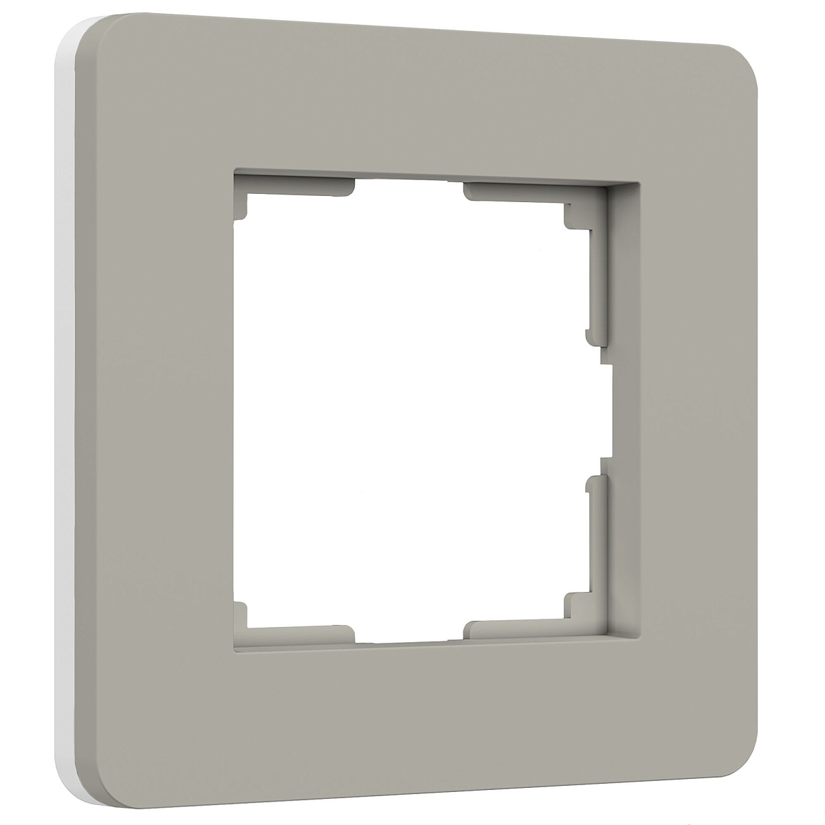 Рамка из поликарбоната на 1 пост Split дымчатый/белый, soft-touch W0013067