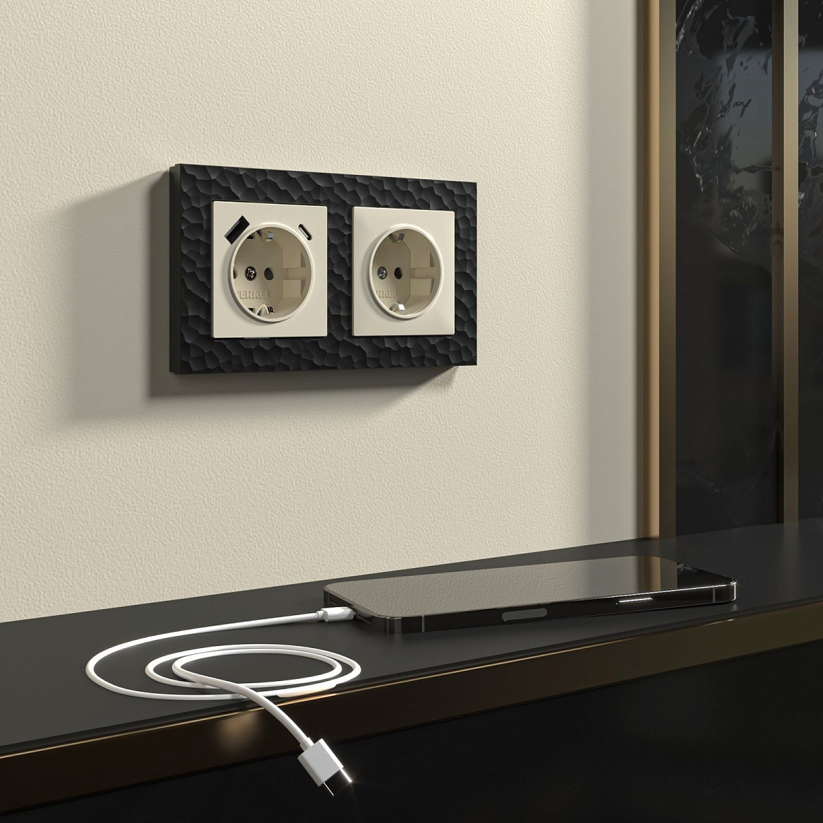 Рамка из поликарбоната на 2 поста Hammer черный W0022408