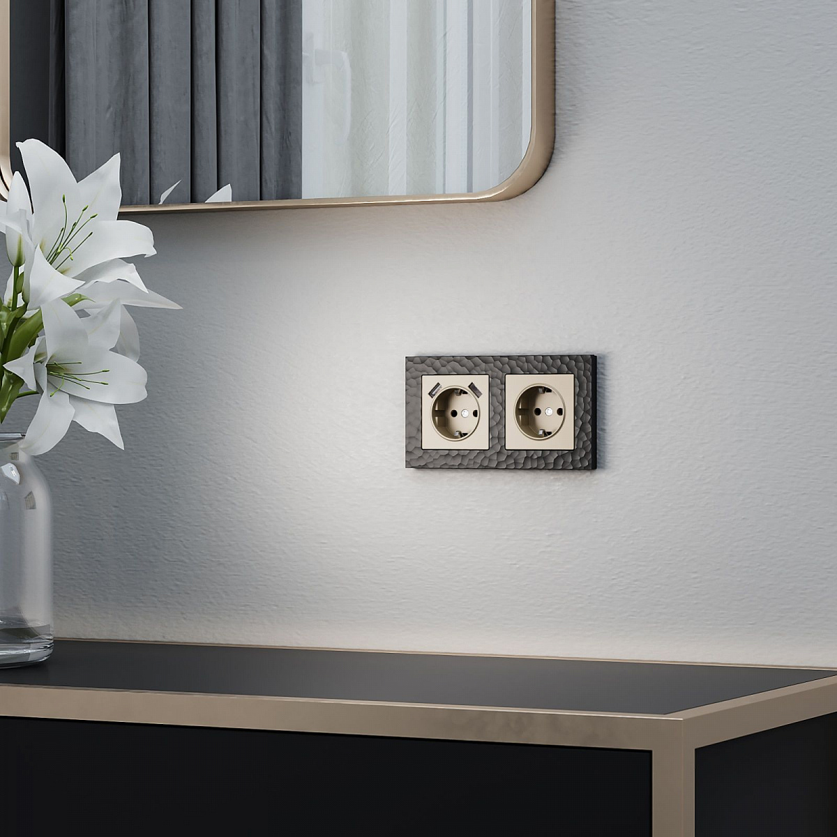 Рамка из поликарбоната на 2 поста Hammer черный W0022408