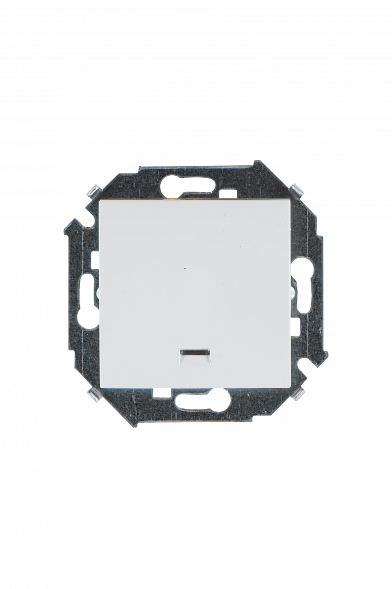 Выключатель одноклавишный кнопочный Simon SIMON 15 с подсветкой, 4000 Вт, белый, 1591160-030