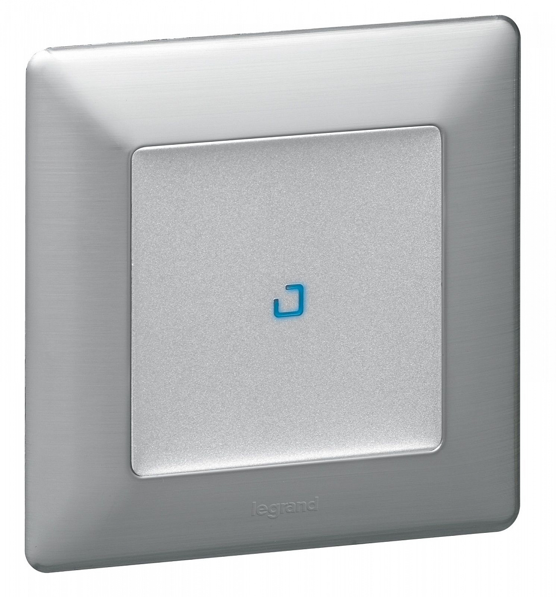 Лицевая панель для переключателя промежуточного с подсветкой/индикацией Valena Life (алюминий)