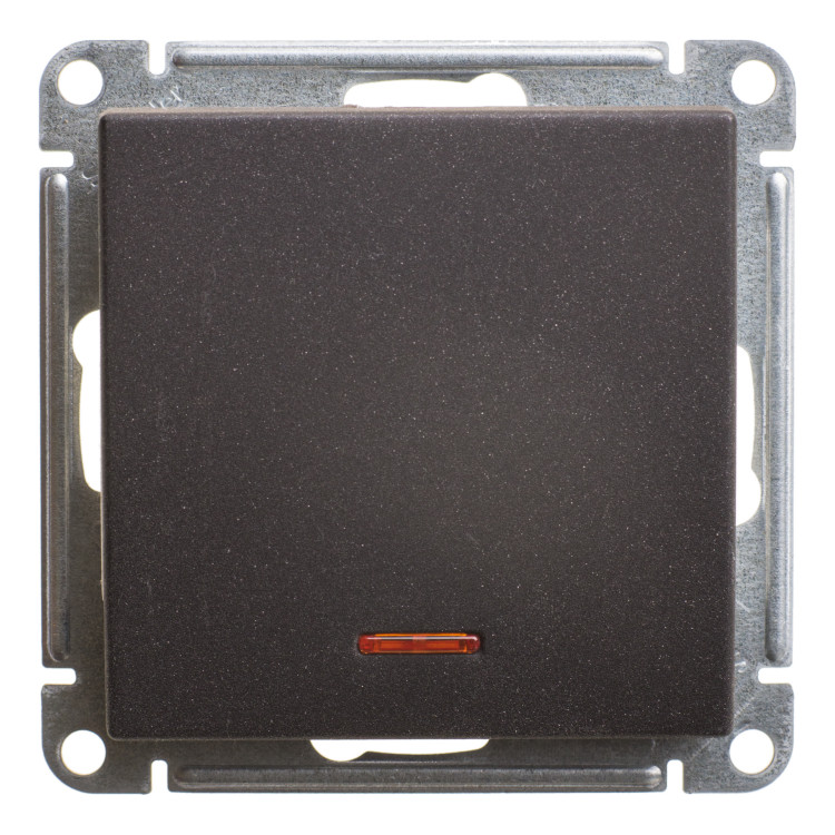 Выключатель одноклавишный Schneider Electric W59 с подсветкой, черный бархат, VS610-157-6-86