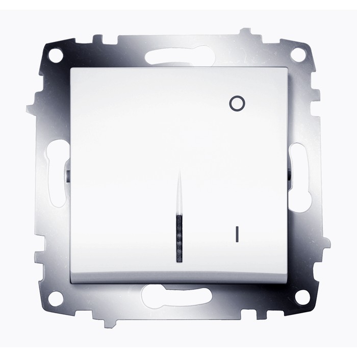 Выключатель одноклавишный двухполюсный ABB COSMO с подсветкой, белый, 619-010200-236