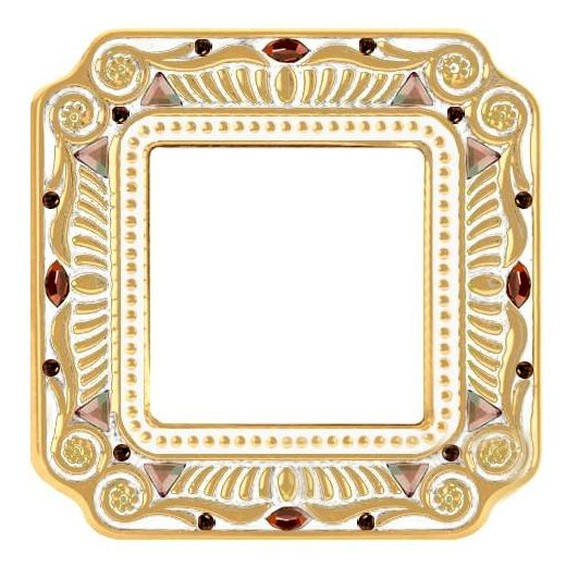 Рамка 1 пост FEDE CRYSTAL DE LUXE, gold white patina, FD01361OPCL