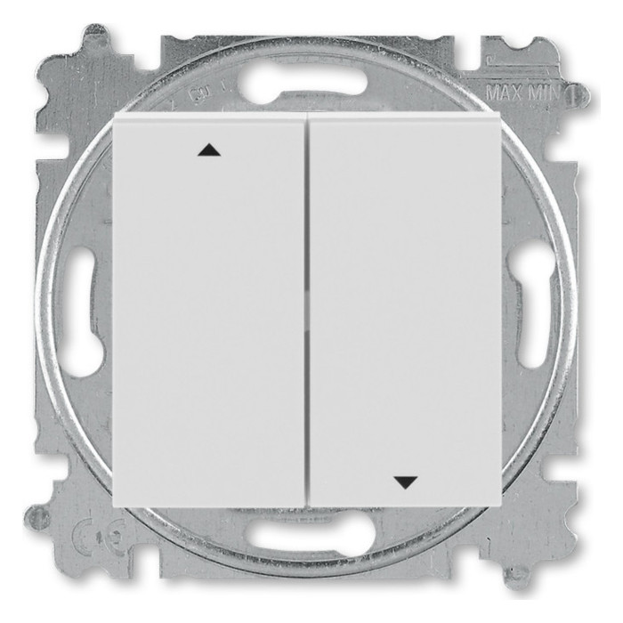 Выключатель для жалюзи 2-клавишный ABB LEVIT, механический, серый // белый, 2CHH598845A6016