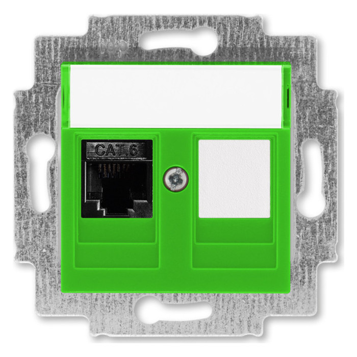 Розетка компьютерная RJ45 ABB LEVIT, , зеленый, 2CHH296117A6067