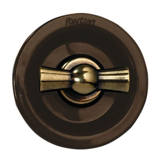 Выключатель для жалюзи поворотный Fontini VENEZIA, механический, бронза//коричневый, 35342572