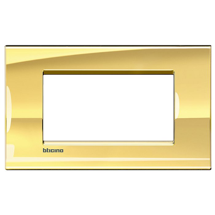 Рамка 4 модуля BTicino LIVING LIGHT, золотой, LNA4804OA