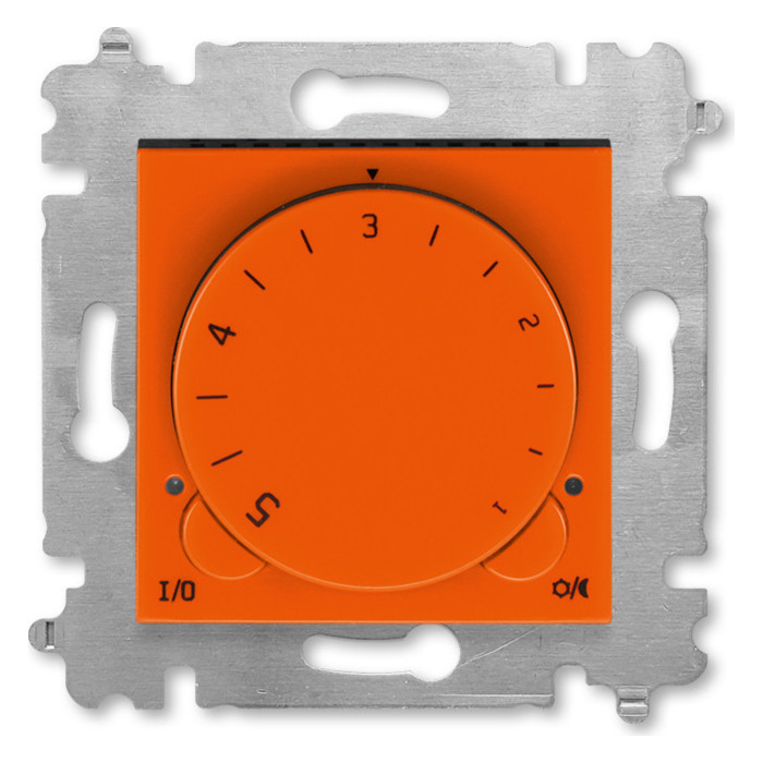 Терморегулятор с поворотной ручкой ABB LEVIT, оранжевый // дымчатый черный, 2CHH920003A6066