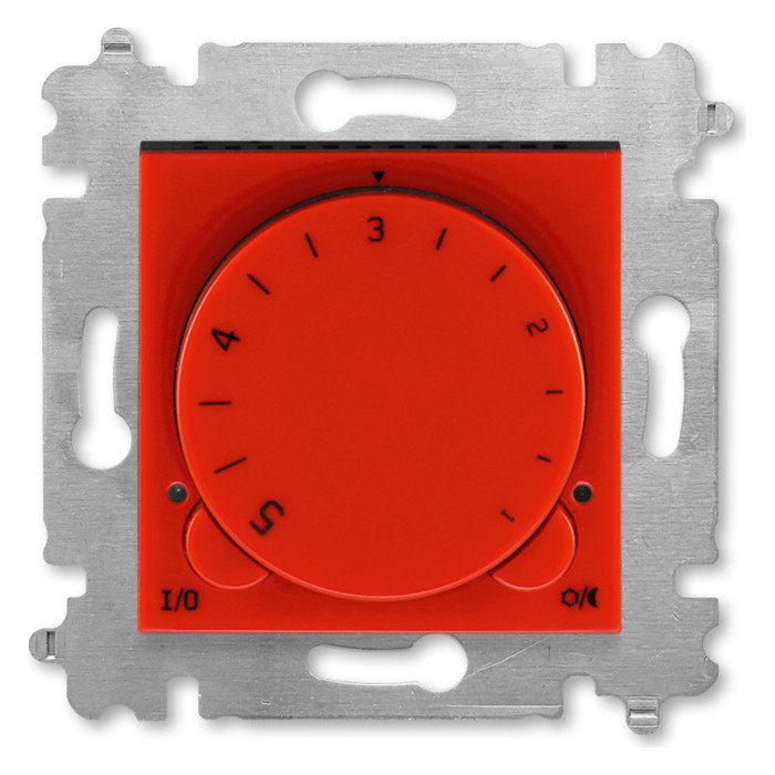 Терморегулятор с поворотной ручкой ABB LEVIT, красный // дымчатый черный, 2CHH920003A6065