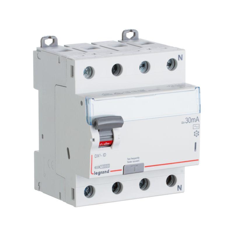 Выключатель дифференциального тока (УЗО) 4п 40А 500мА тип AC DX3 N справа Leg 411733